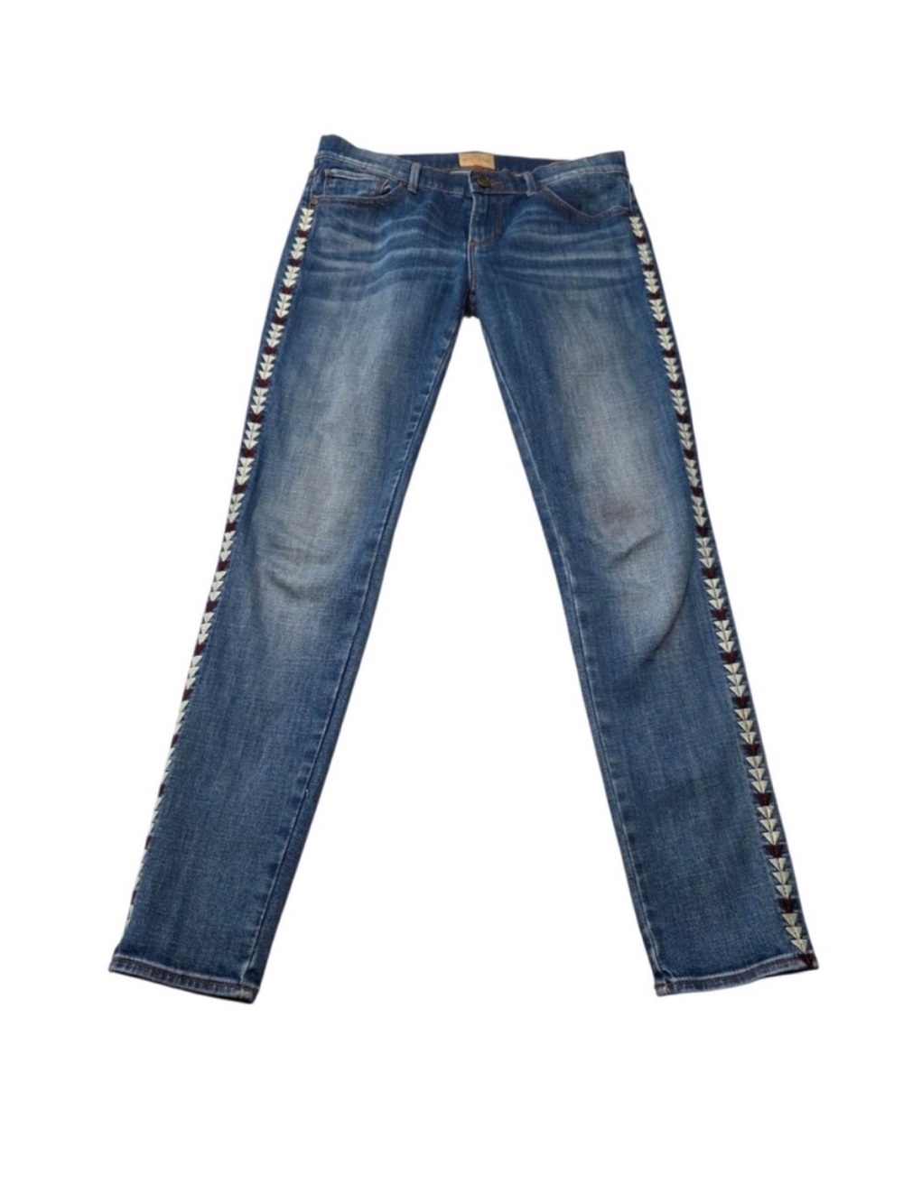 Driftwood Jackie Jeans 26 Embroidered Southwestern Side Stripe Raw Hem